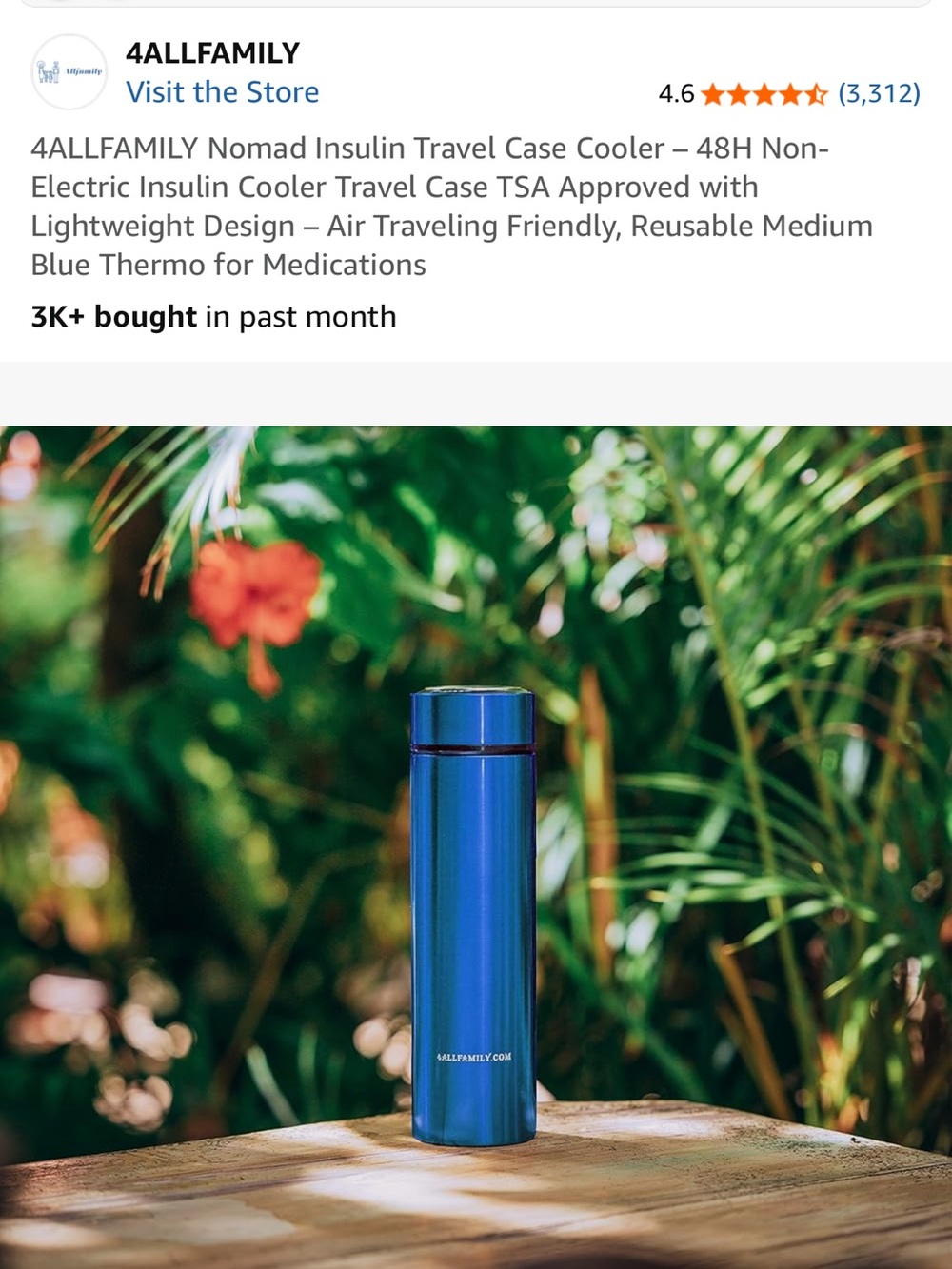 4ALLFAMILY Medicine Travel Cooler Bottle. Stainless steel. Pocket size. - Picture 2 of 7